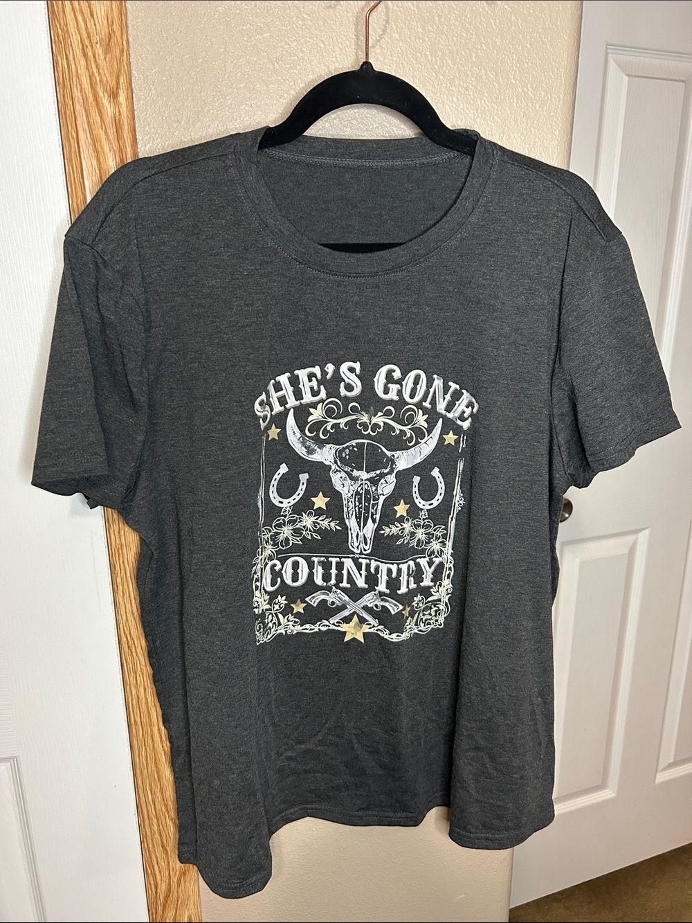 WESTERN Black Graphic Gone Country Tee Shirt - Picture 4 of 6
